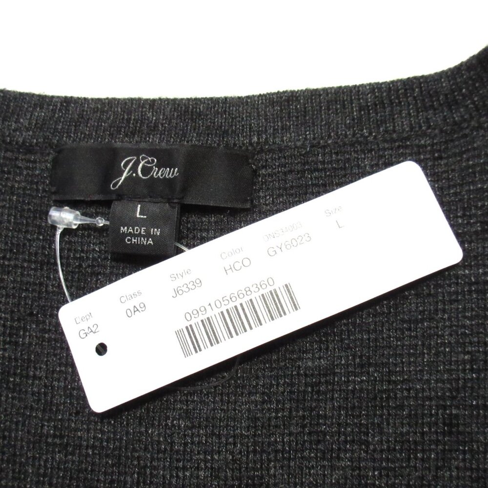 NWT J.Crew Juliette in Heather Coal Open-Front Knit Collarless Sweater Blazer L - Picture 4 of 4